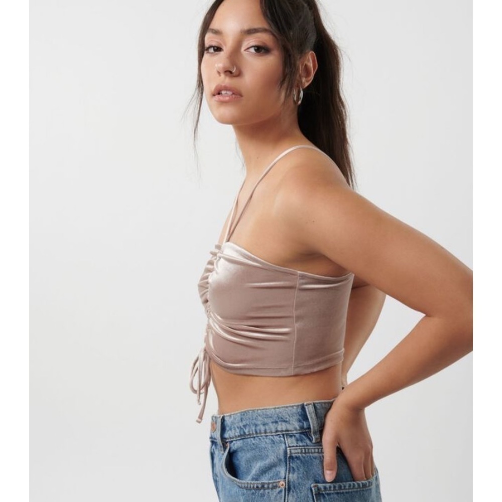 NWOT Garage Ruched Velvet Cami - Picture 2 of 11